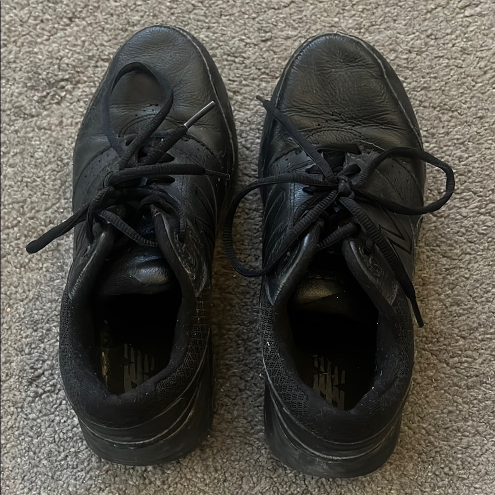 New Balance Black Athletic Shoes with Leather Upper